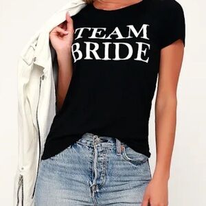 Lulu's Black 'Team Bride' Short Sleeve Tee